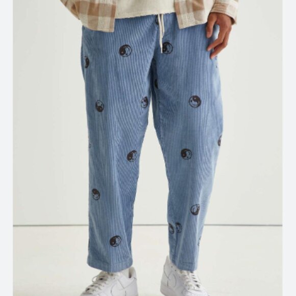 URBAN OUTFITTERS - UO Yin & Yang Embroidered Corduroy Beach Pants - Picture 1 of 5